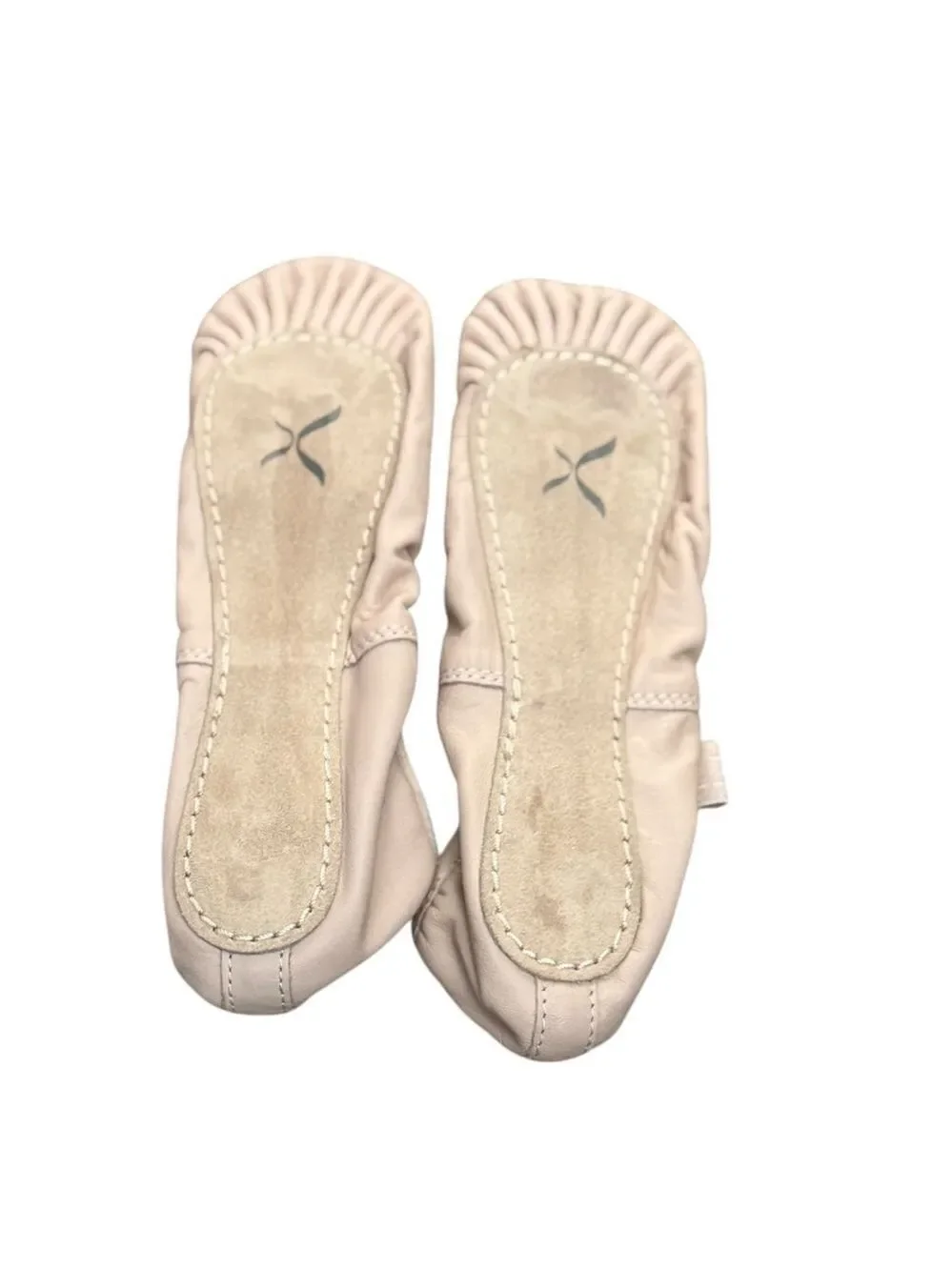 Capezio Lily Leather Ballet Slippers Pink 2M Girls Dance Shoes